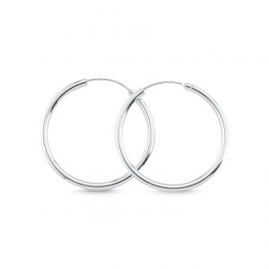 20mm Sade Halka Gümüş Küpe, Taşsız Küpeler  925 ayar gümüştür.