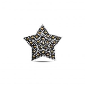 Markazit Taşlı Yıldız Gümüş Kolye Ucu, Zirkon Taşlı Kolye Uçları  925 ayar gümüştür.