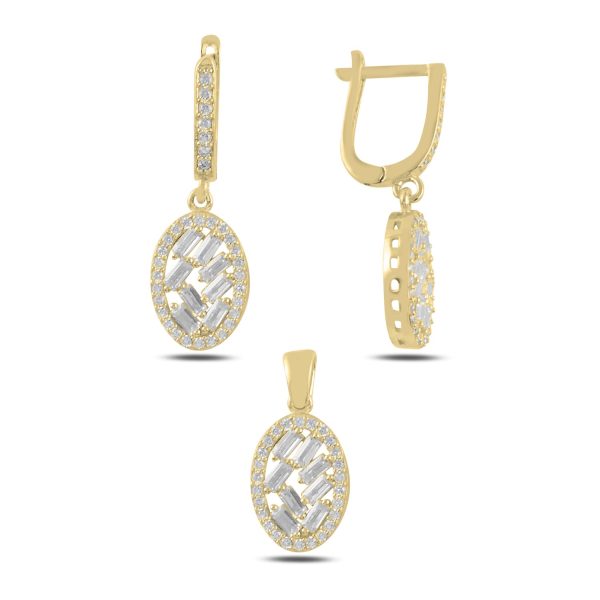 Baget Zirkon Taşlı Sallantılı Set - Görsel 2