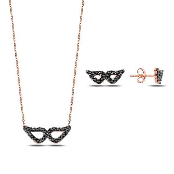Kanat Siyah Zirkon Taşlı Set - Görsel 3