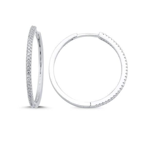 28mm Zirkon Taşlı Halka Küpe
