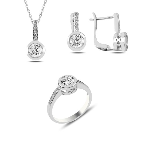 Zirkon Taşlı Tektaş Set