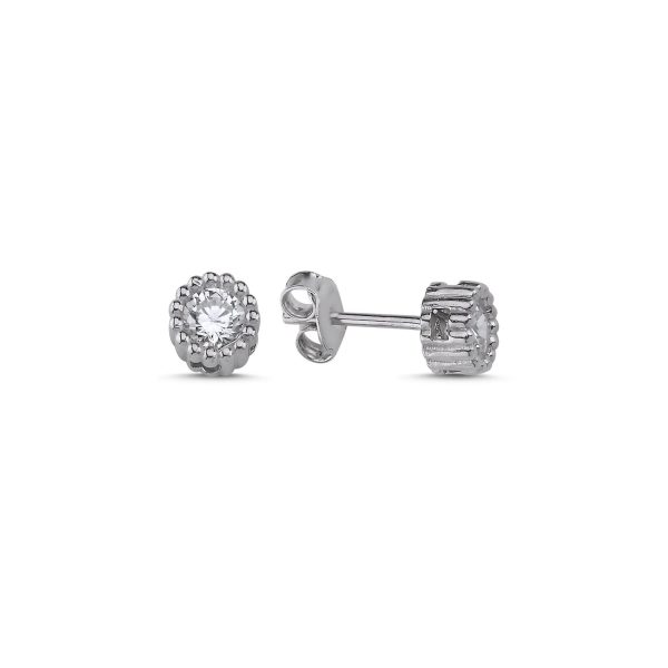 Tektaş 4mm Zirkon Taşlı Küpe