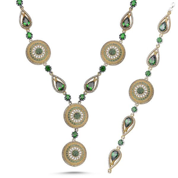 Zümrüt Zirkon Taşlı Otantik Set